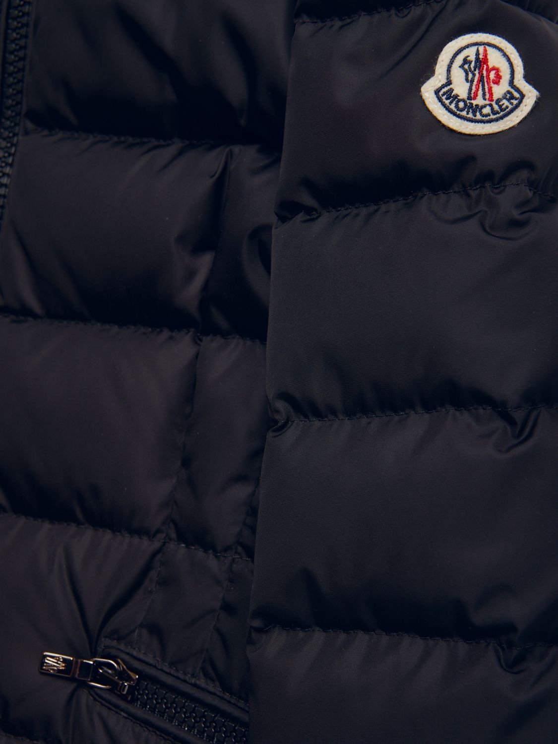 Shop Moncler Charpal Long Down Coat In Midnight Blue
