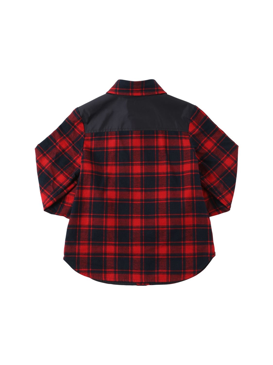 Shop Moncler Checked Cotton Flannel Shirt In Red
