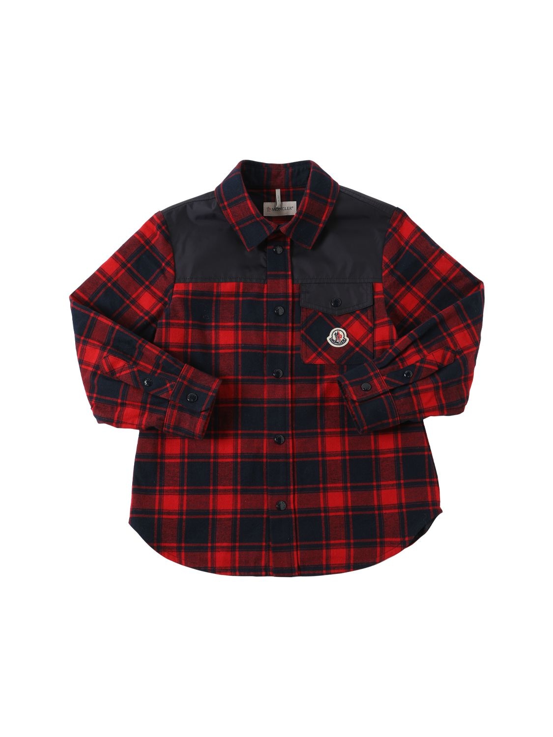 MONCLER CHECKED COTTON FLANNEL SHIRT