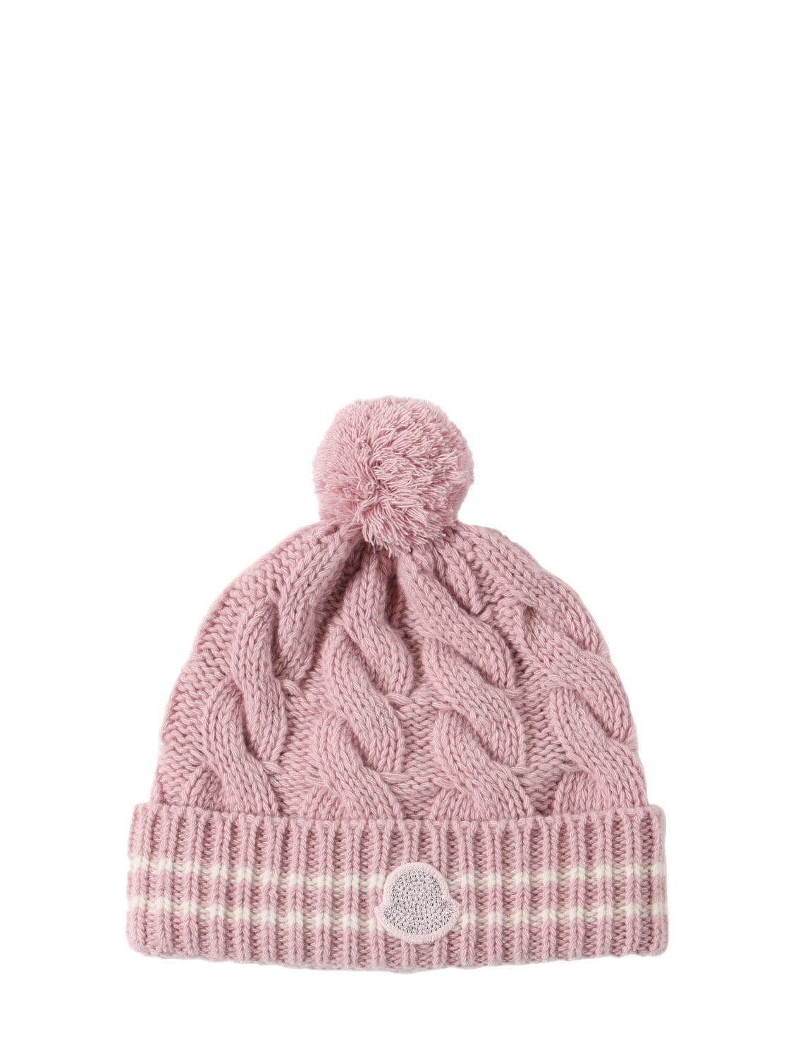 Moncler Babies' Carded Wool Beanie In Bright Pink