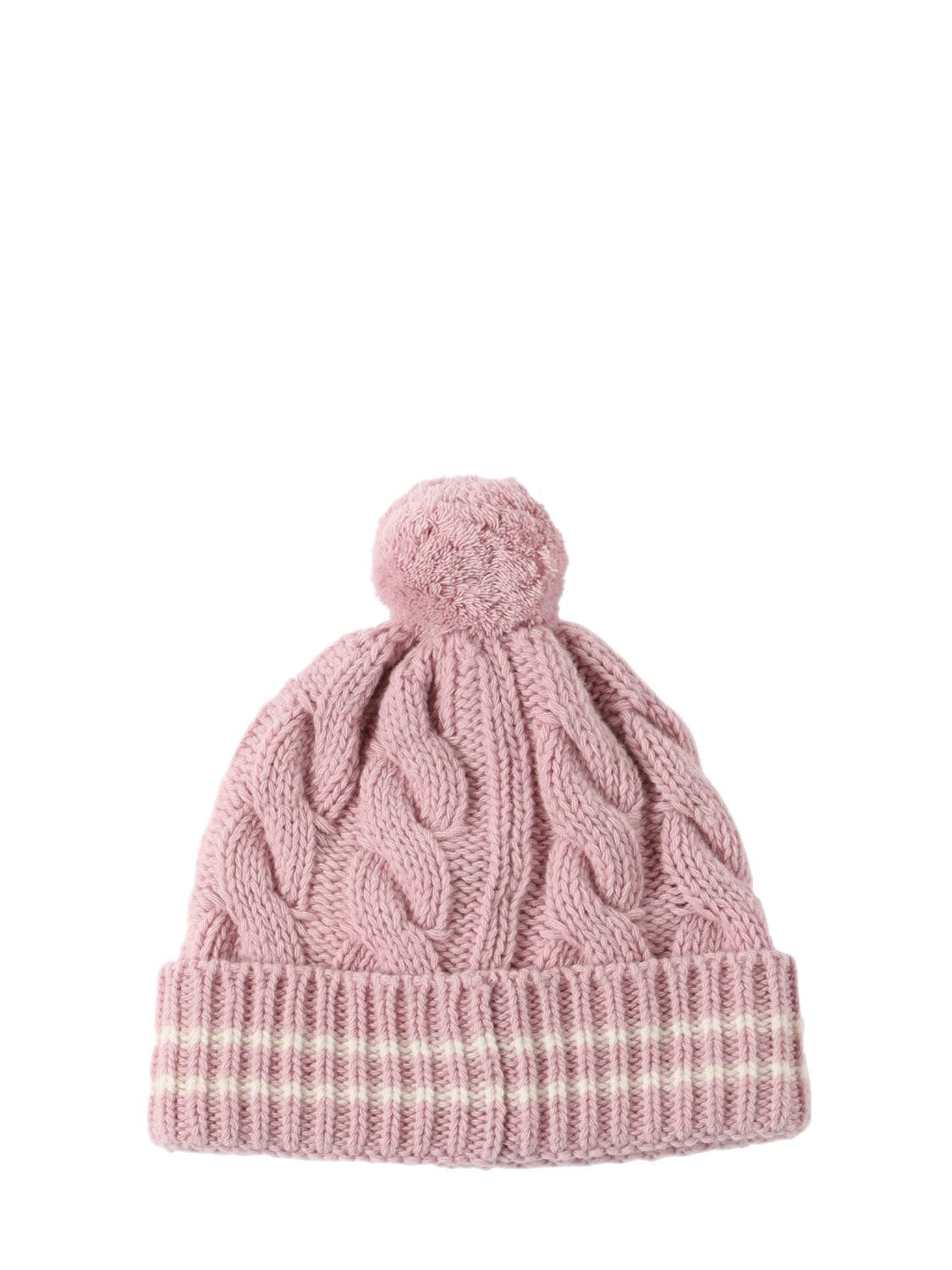 Shop Moncler Carded Wool Beanie In Bright Pink