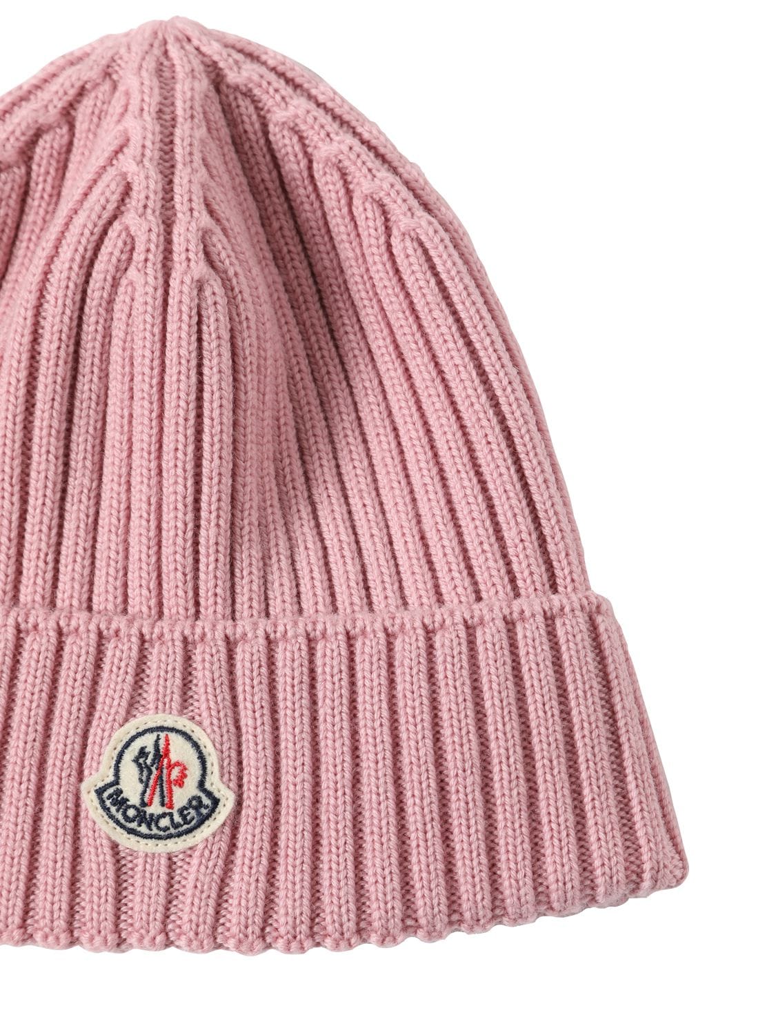 Shop Moncler Extra-fine Wool Beanie In Pastel Pink