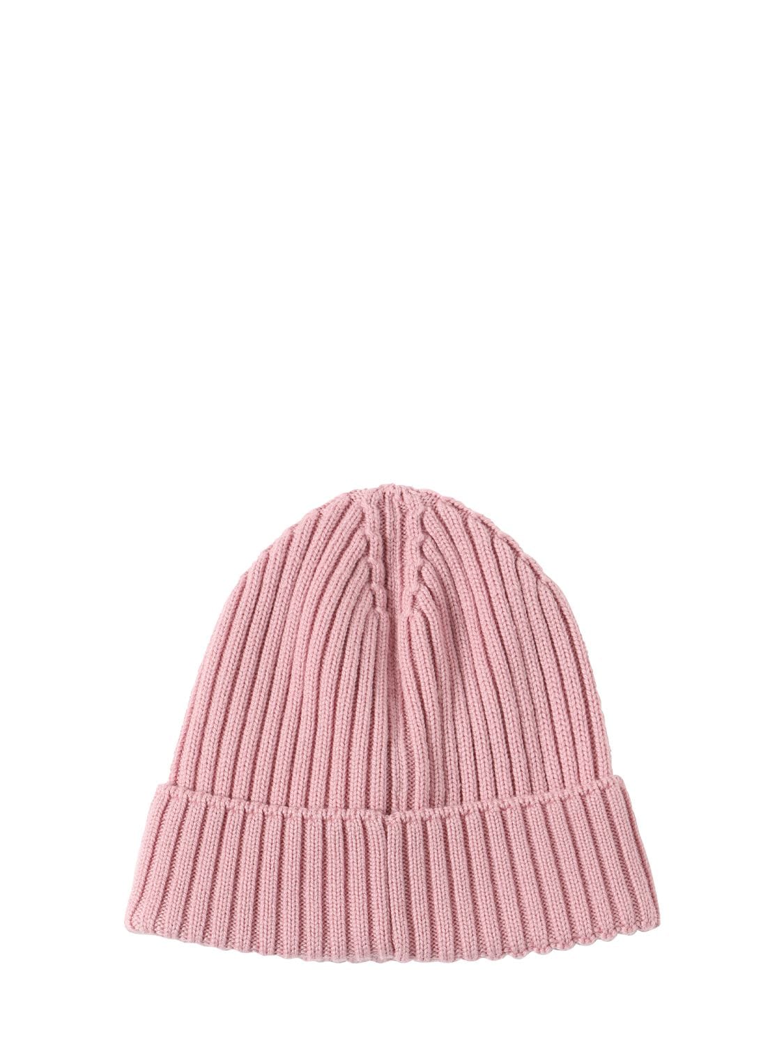 Shop Moncler Extra-fine Wool Beanie In Pastel Pink