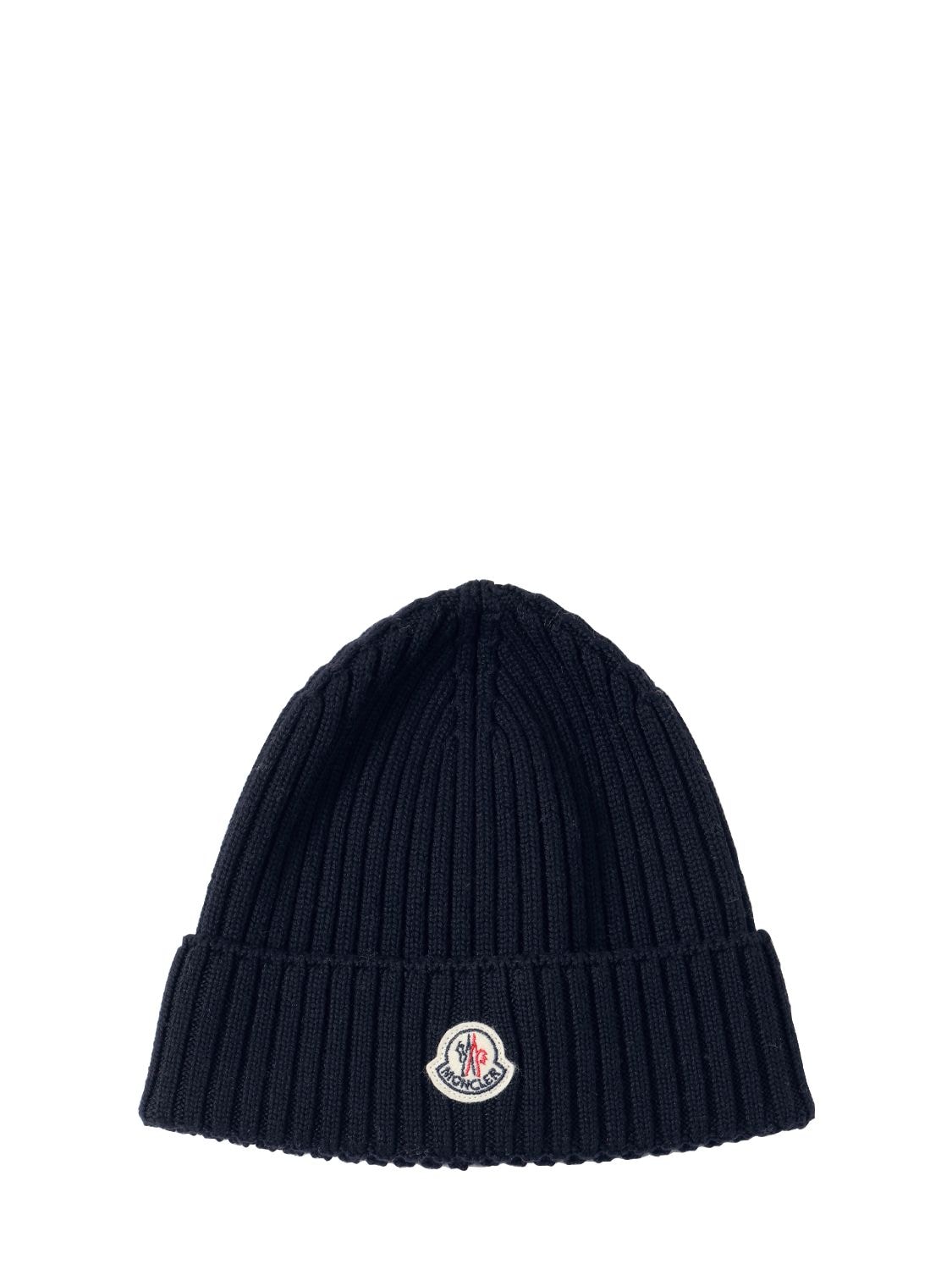 Moncler Babies' Extra-fine Wool Beanie In Midnight Blue
