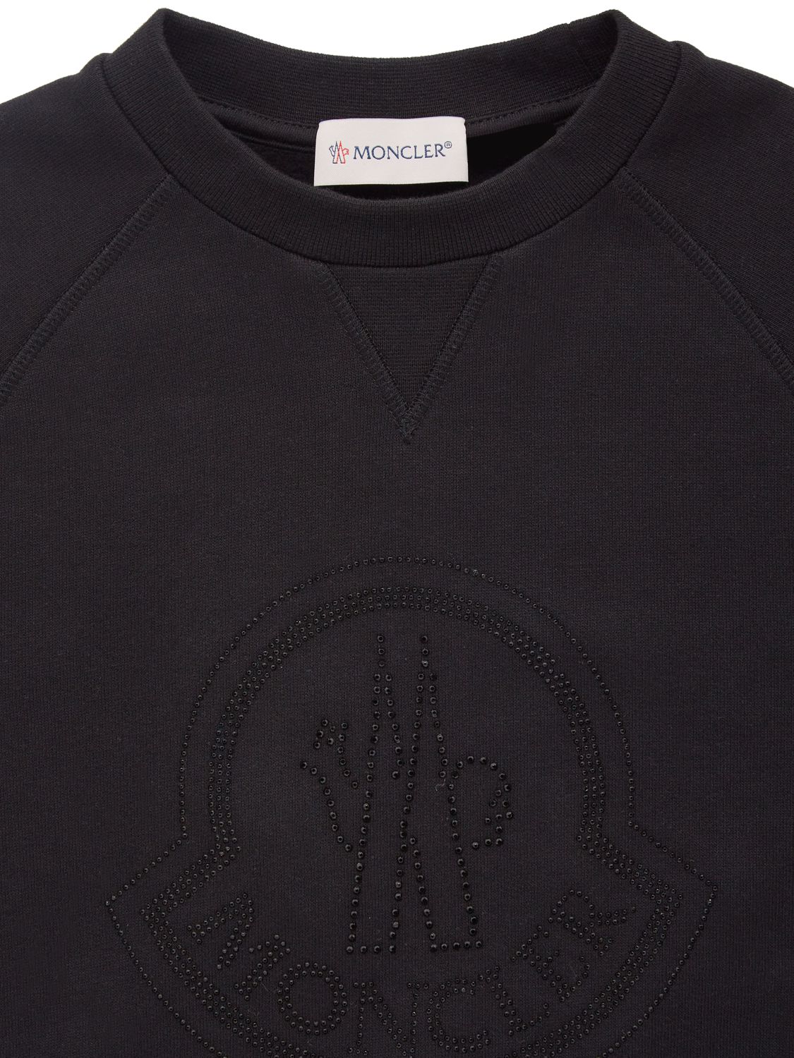 Shop Moncler Brushed Cotton Sweatshirt In Black