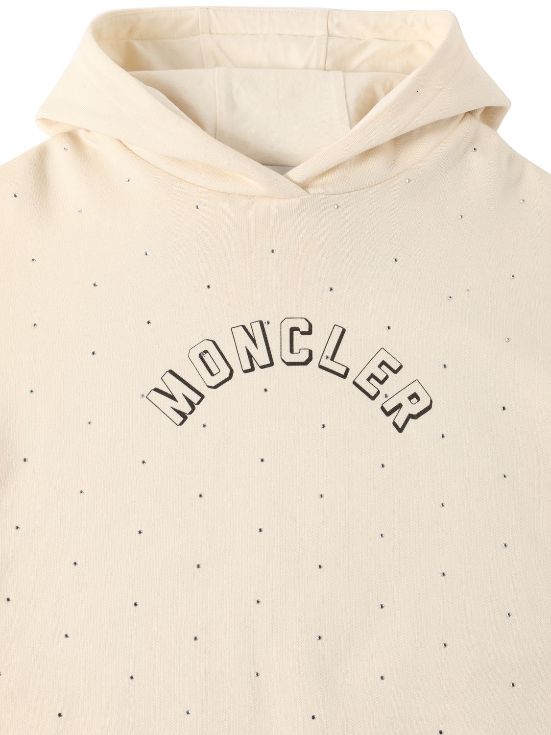 Shop Moncler Brushed Cotton Sweat Dress In Cream