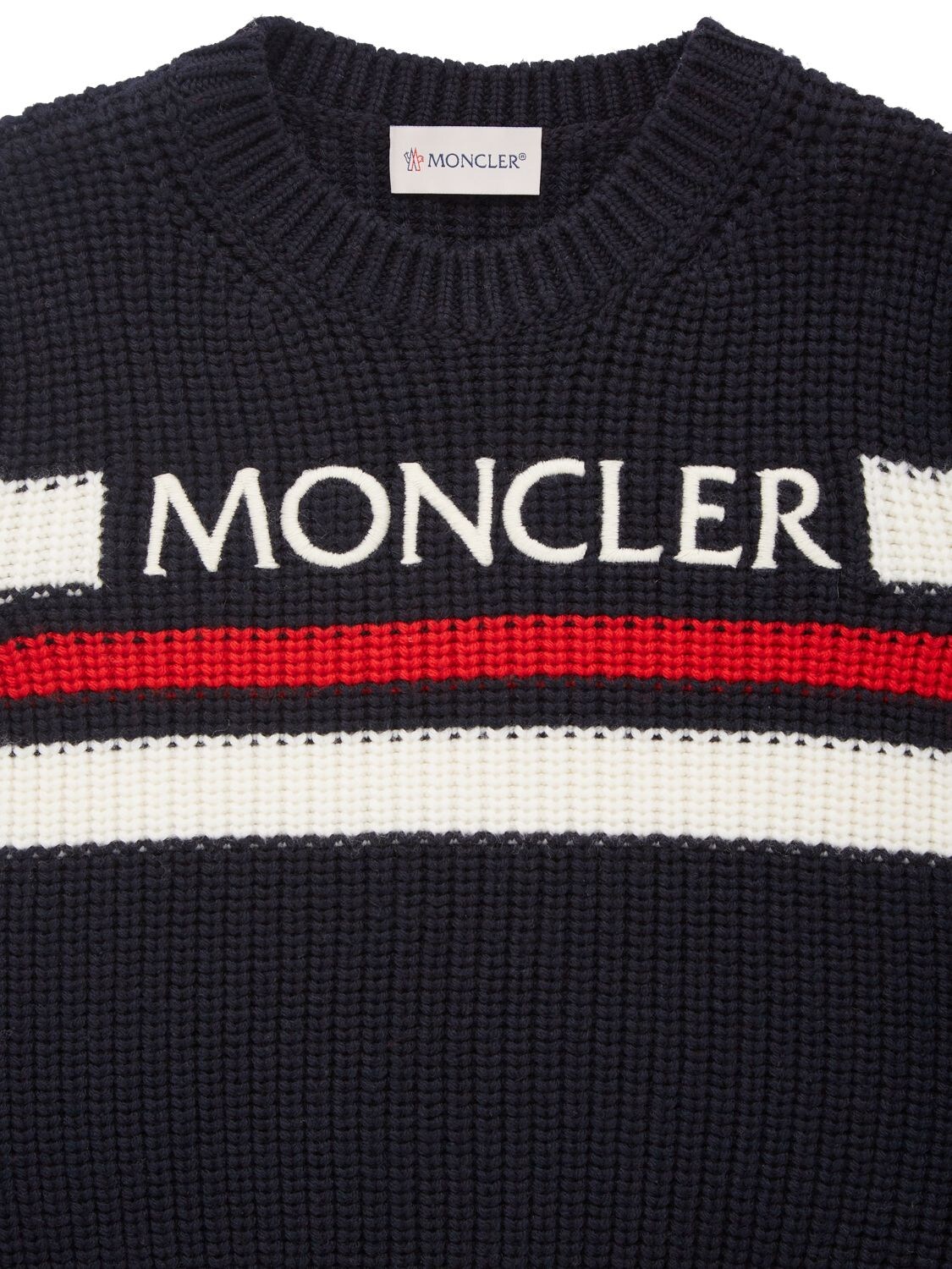 Shop Moncler Extra-fine Wool Sweater In Navy