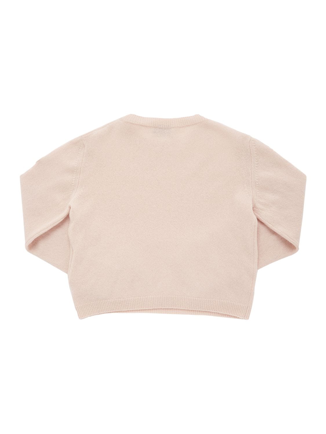 Shop Moncler Carded Wool Sweater In Light Pink