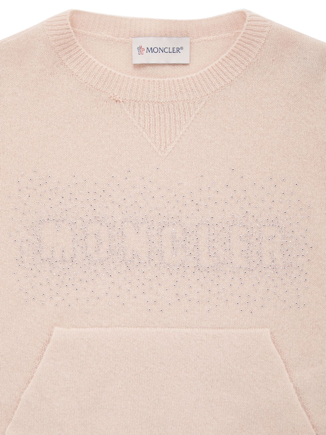 Shop Moncler Carded Wool Sweater In Light Pink