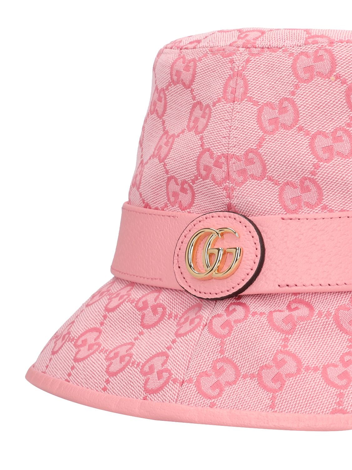 Shop Gucci Gg Jago Cotton Blend Canvas Bucket Hat In Pink