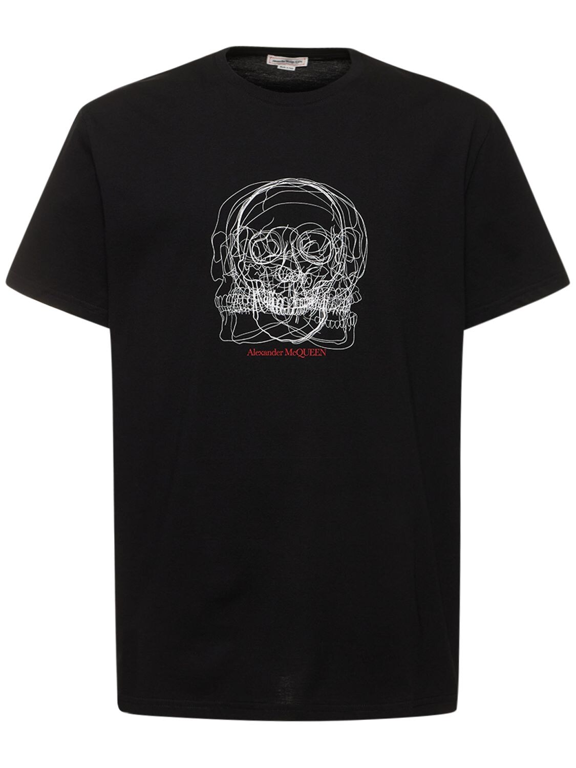 ALEXANDER MCQUEEN SKETCH SKULL COTTON T-SHIRT