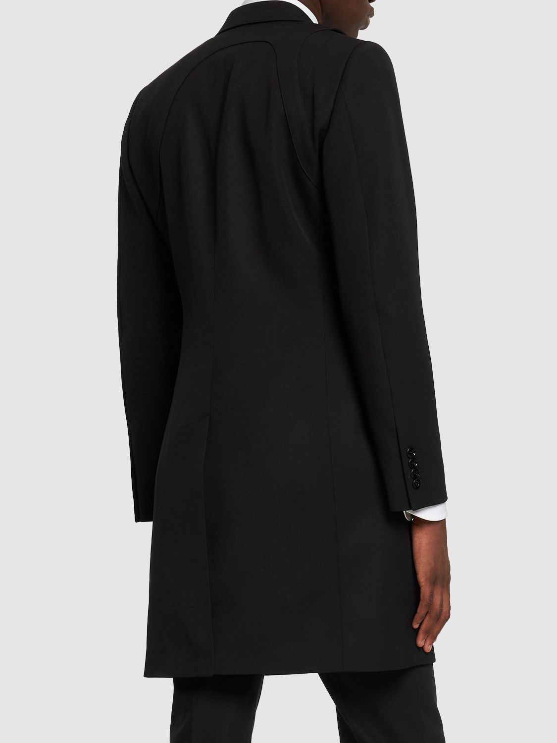 Shop Alexander Mcqueen Single Breast Tailored Wool Coat In Black