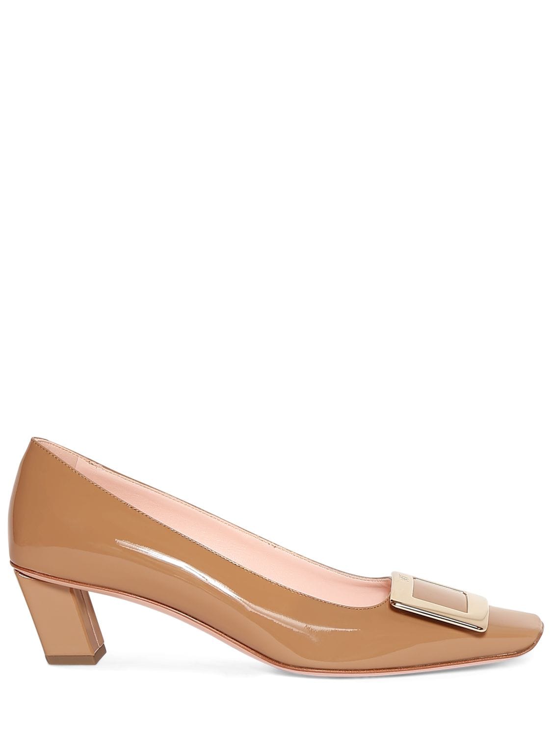 Roger Vivier Belle Vivier Patent Leather Pumps In Taupe