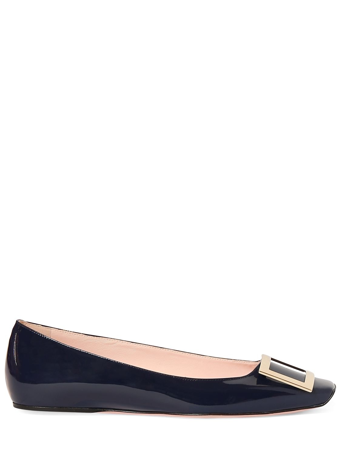 ROGER VIVIER 5MM TROMPETTE PATENT LEATHER FLATS