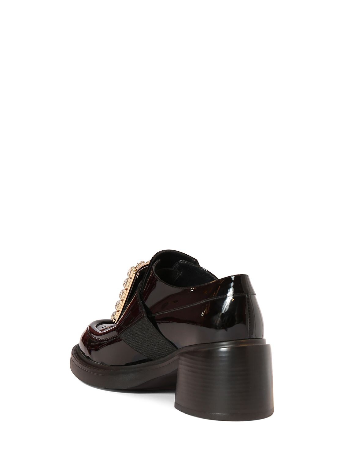Shop Roger Vivier 60mm Viv Rangers Patent Leather Loafers In Black