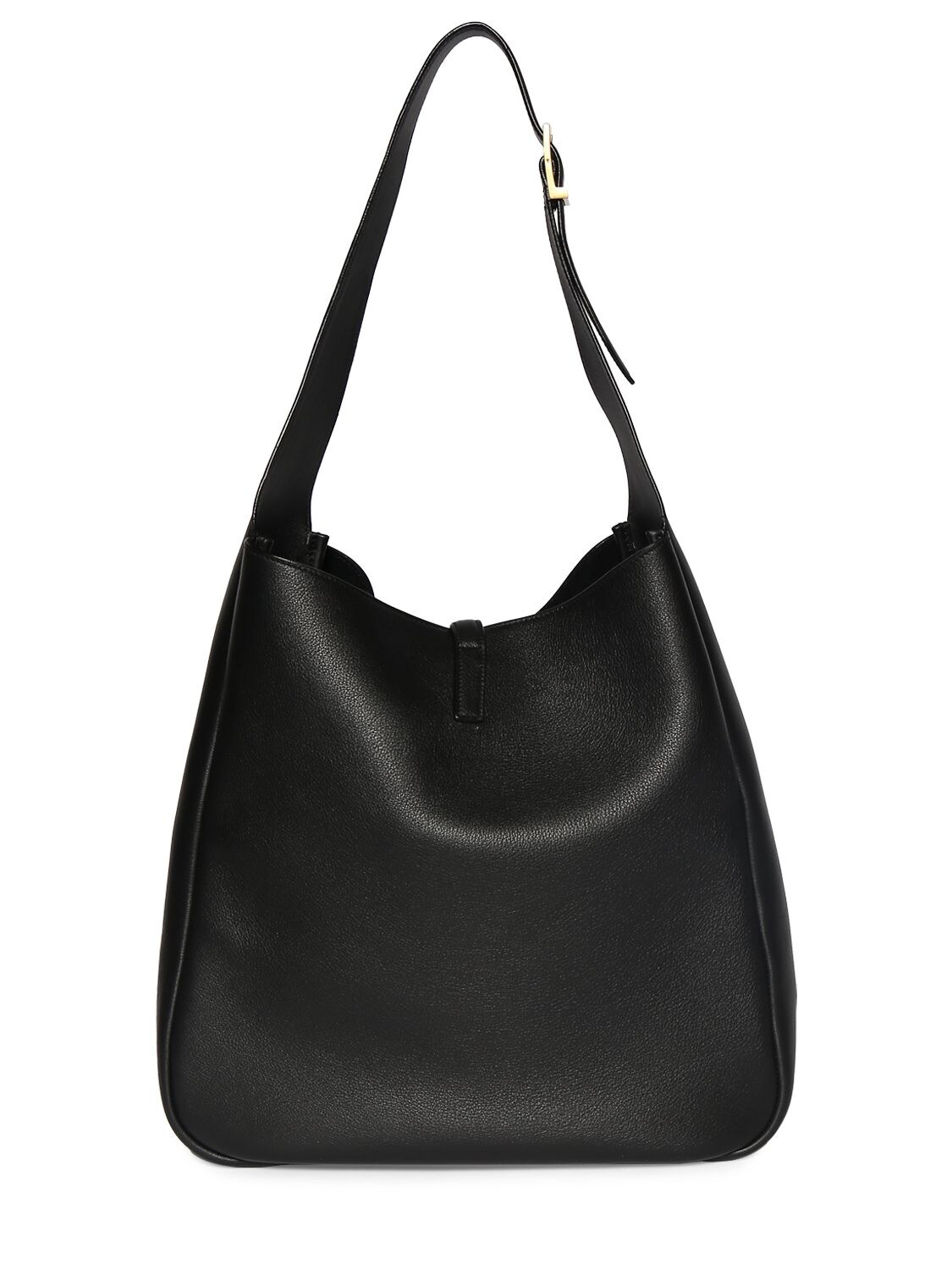 Shop Saint Laurent Large Le 5 À 7 Smooth Leather Supple Bag In Black