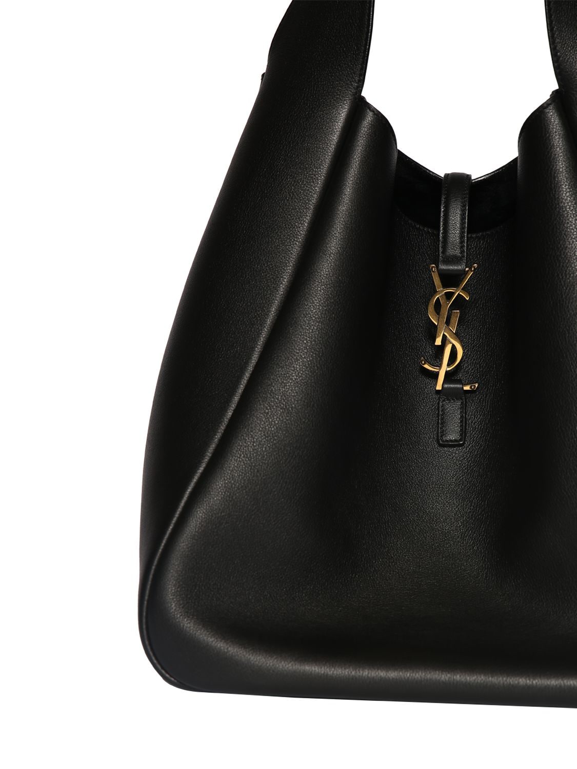 Shop Saint Laurent Large Le 5 À 7 Smooth Leather Supple Bag In Black