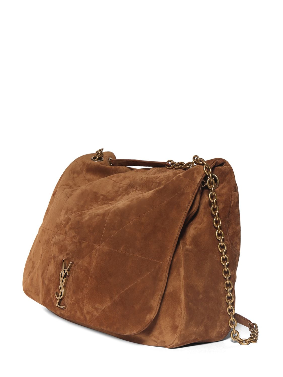 Shop Saint Laurent Jamie 4.3 Suede Leather Shoulder Bag In Brown Caramel