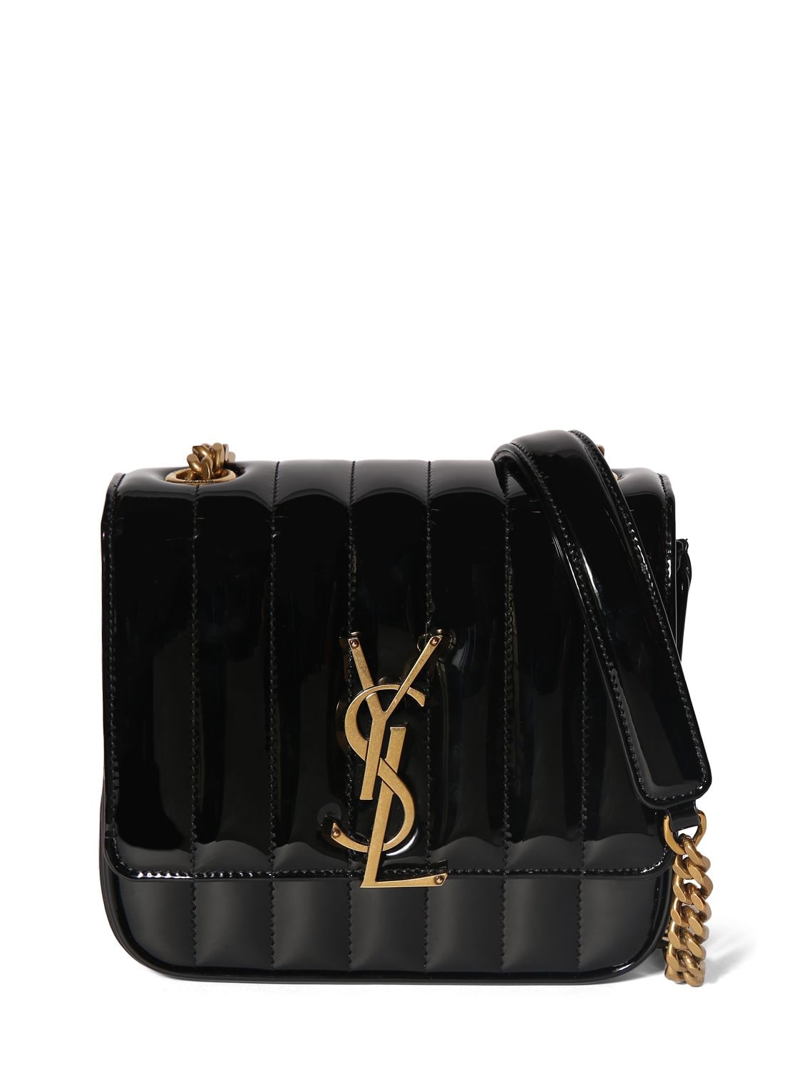 Shop Saint Laurent Small Vicky Leather Shoulder Bag In Black