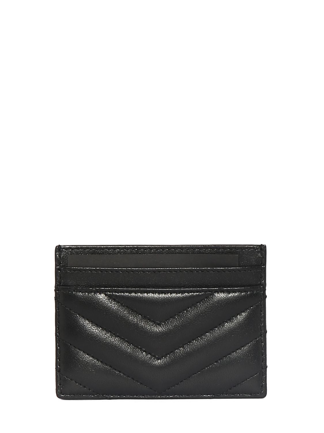 Shop Saint Laurent Cassandre Matelassé Leather Card Holder In Black