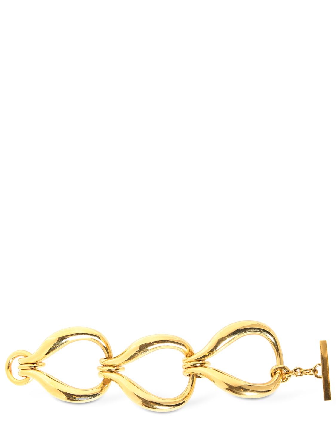 Saint Laurent Oversize Brass Link Bracelet In Gold