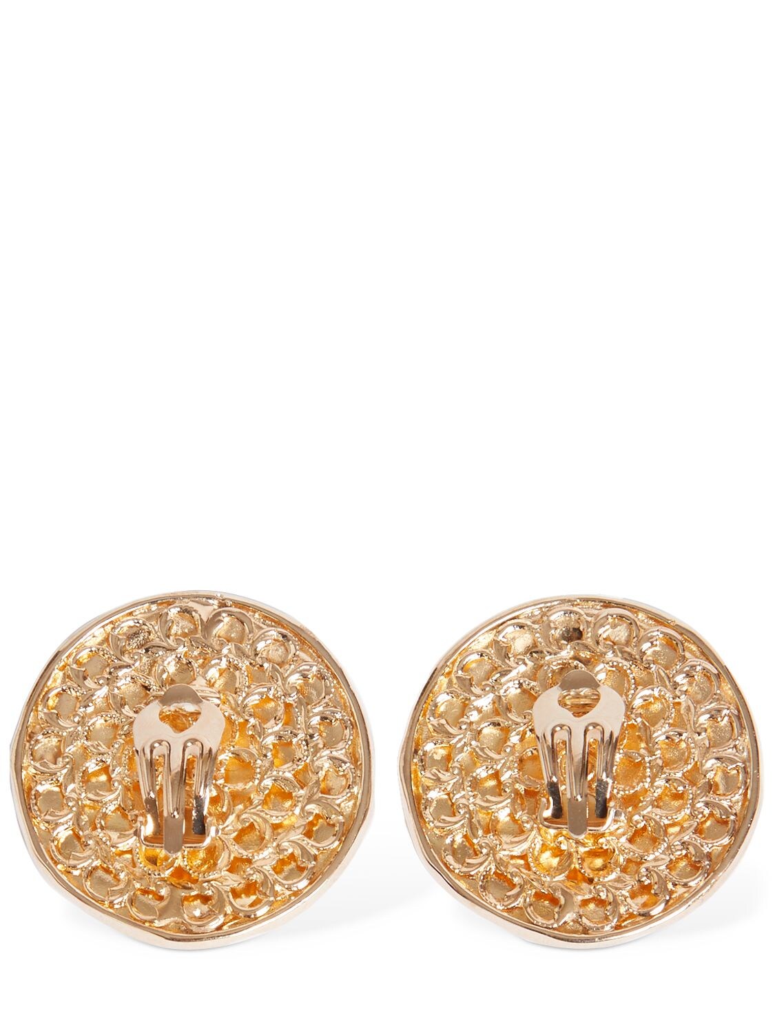 Shop Dolce & Gabbana Coin Logo Dg Stud Clip-on Earrings In Gold