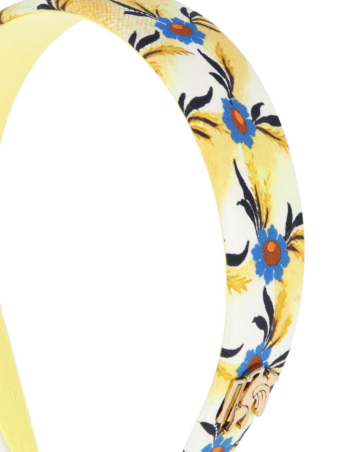 Shop Etro Large Floral Printed Silk Headband In Multi,yellow