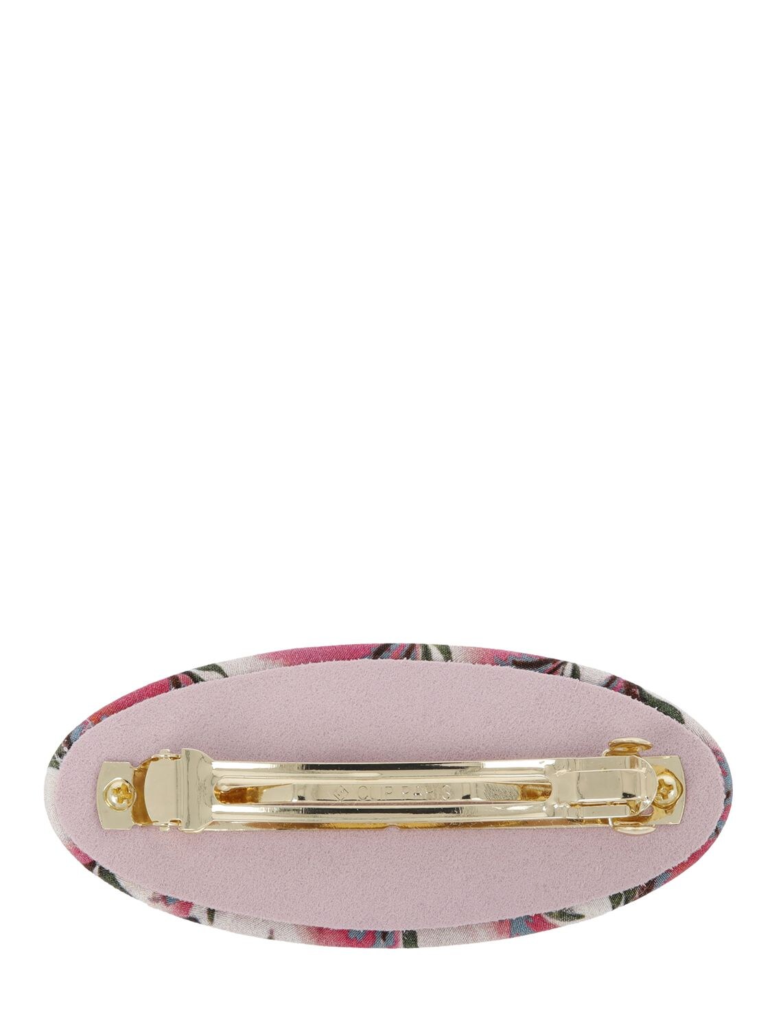 Shop Etro Oval Silk Hair Clip In Multi,pink