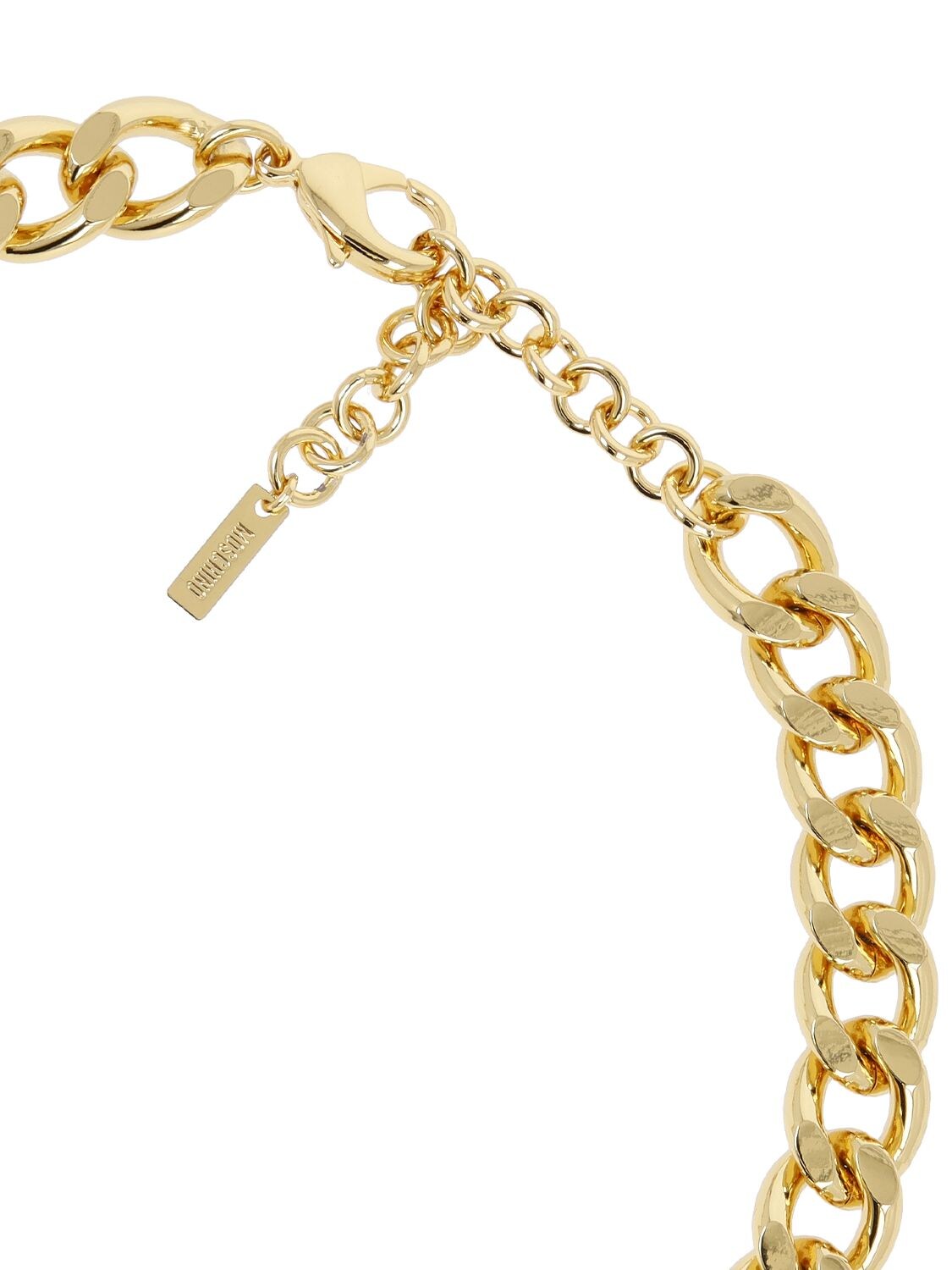 Shop Moschino Crystal Collar Necklace In Gold,crystal