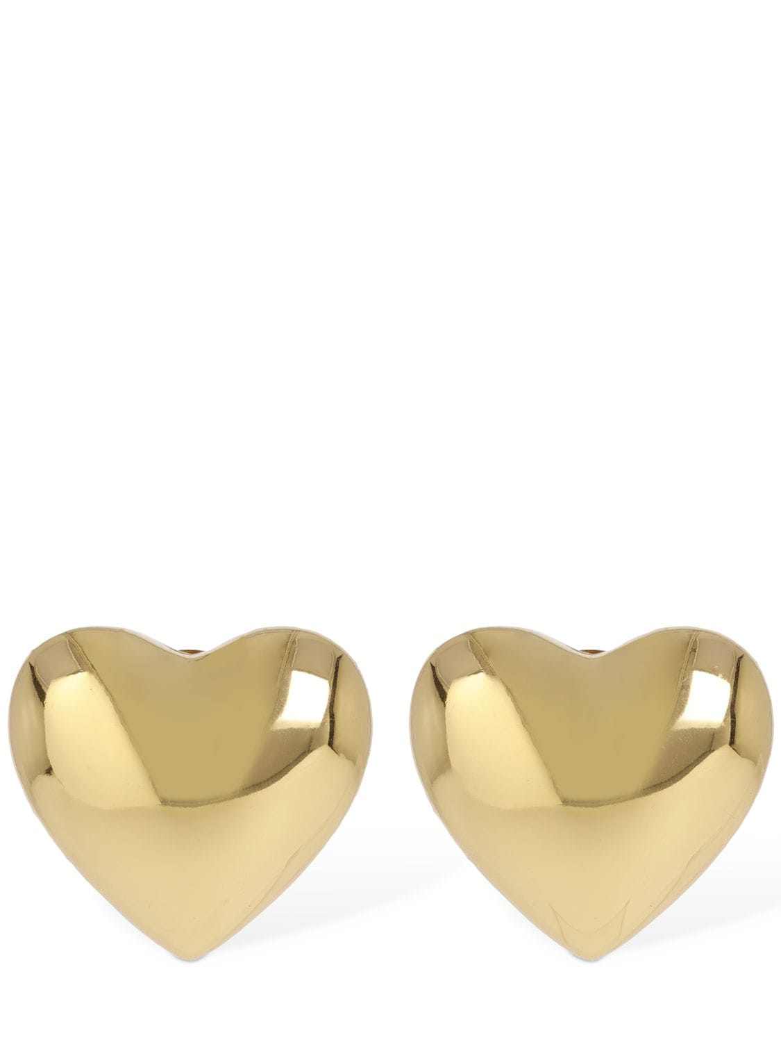Moschino Heart Lock Stud Earrings In Gold