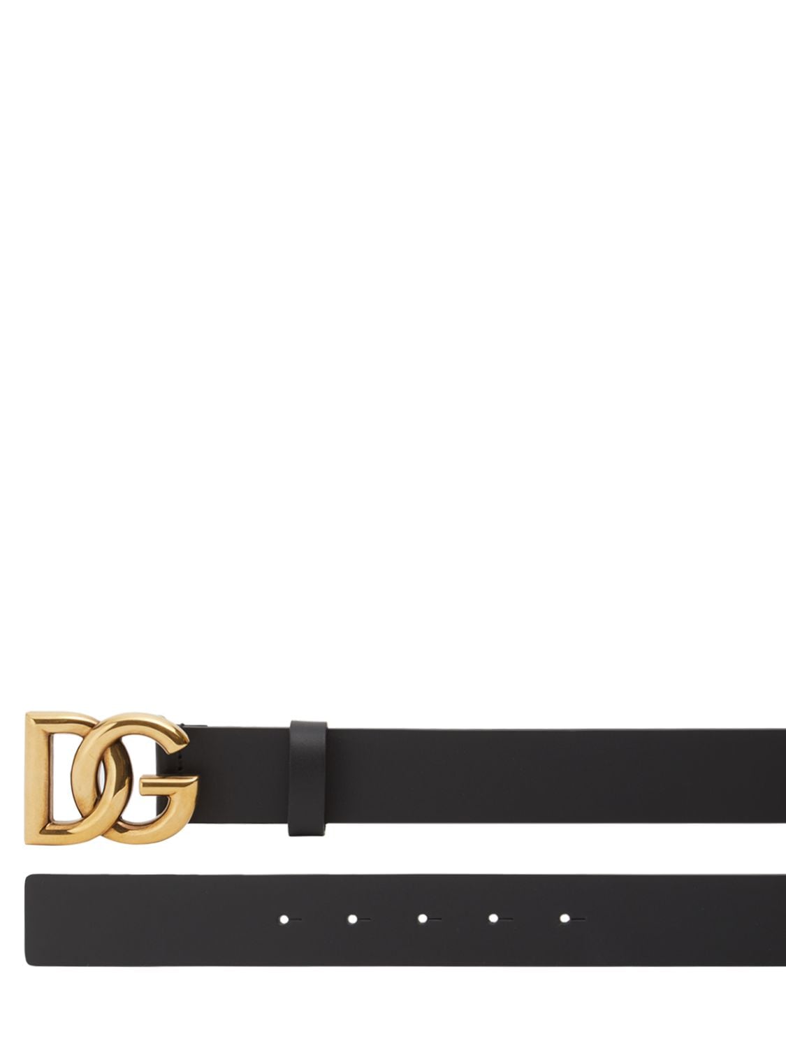 Shop Dolce & Gabbana 3.5cm Logo Leather Belt In Black,gold