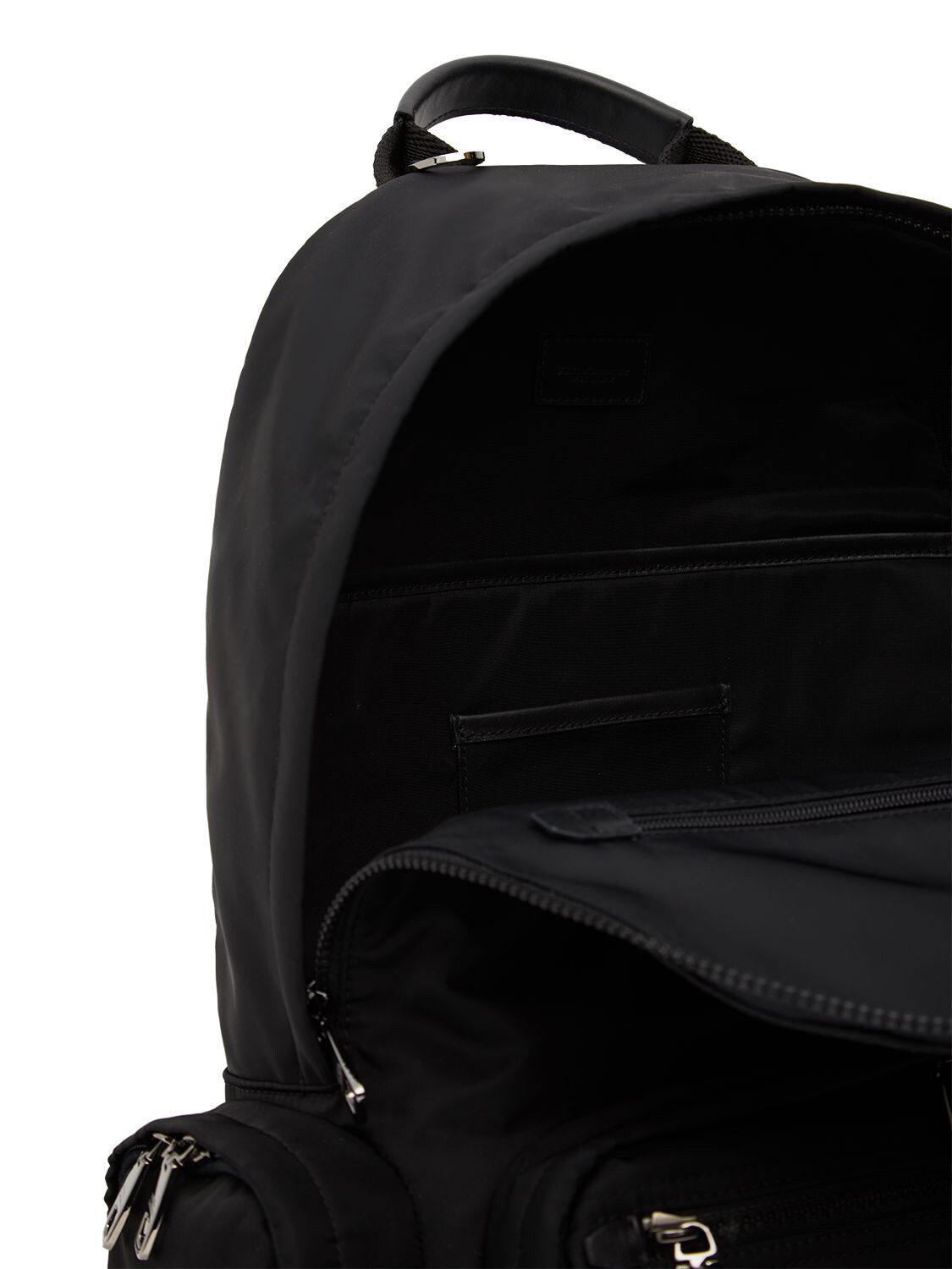 Shop Dolce & Gabbana Rubberized Logo Nylon Backpack In Black