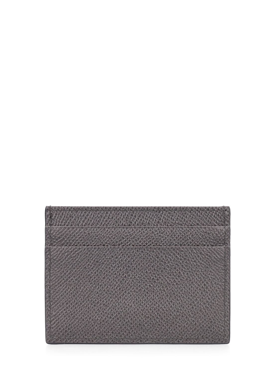 Shop Dolce & Gabbana Logo Plaque Leather Card Holder In Canna Fucile