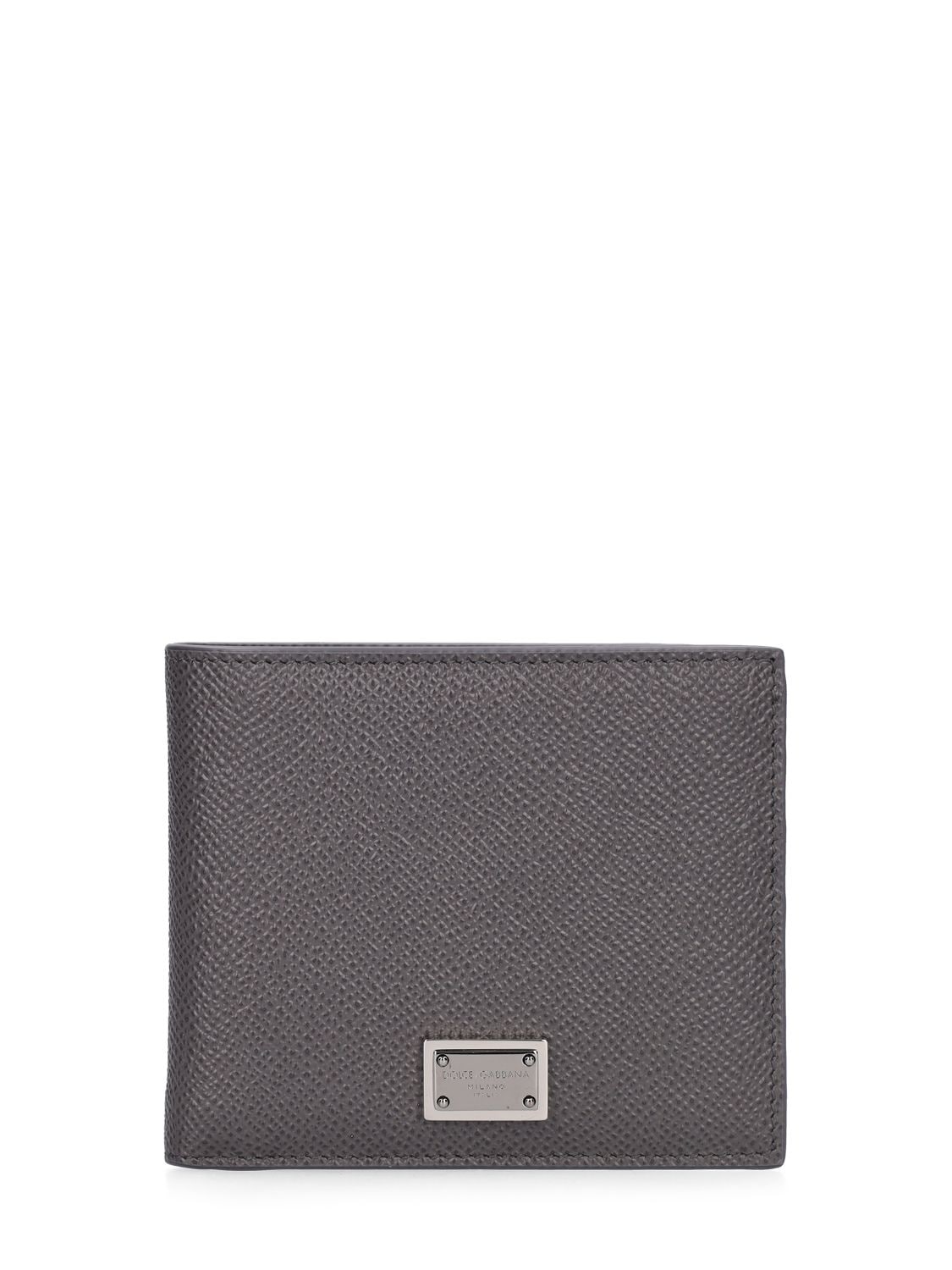 Dolce & Gabbana Logo Plaque Leather Wallet In Canna Fucile