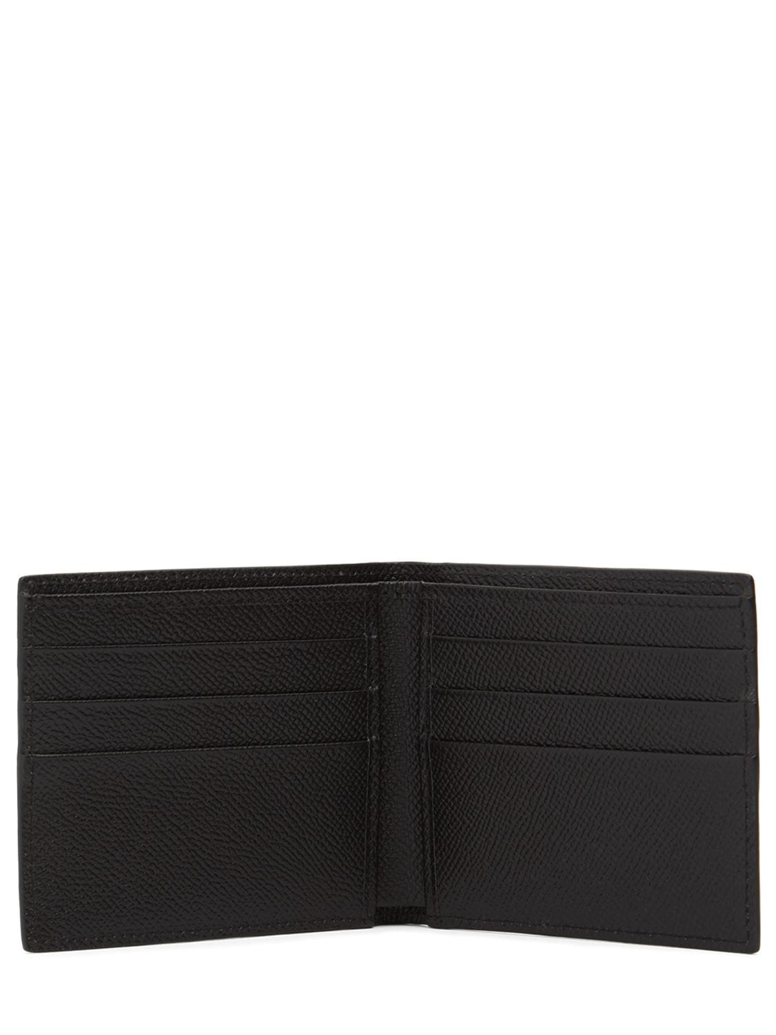 Shop Dolce & Gabbana Logo Plaque Leather Wallet In Black