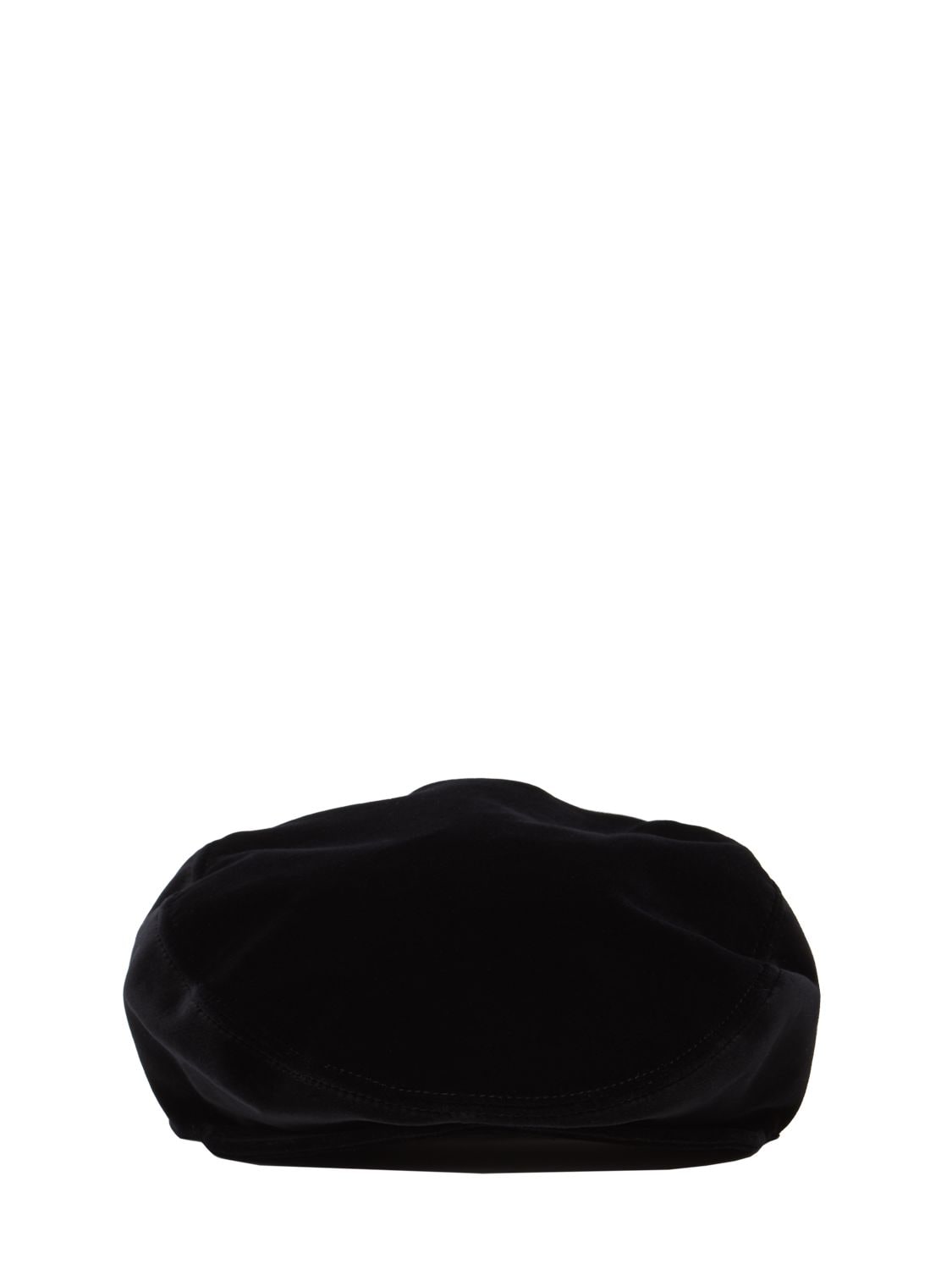 Dolce & Gabbana Velvet Flat Cap With Logo Plaque In Black