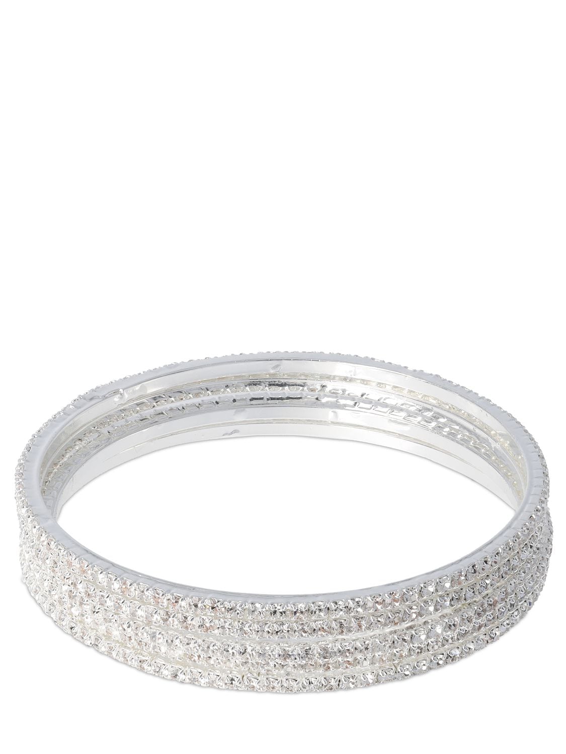 Shop Magda Butrym Set Of 5 Crystal Cuff Bracelets In Silver