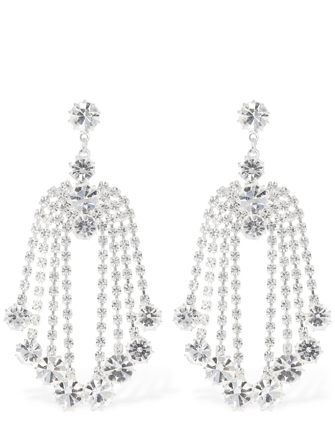 Magda Butrym Crystal Cascade Drop Earrings In Silver
