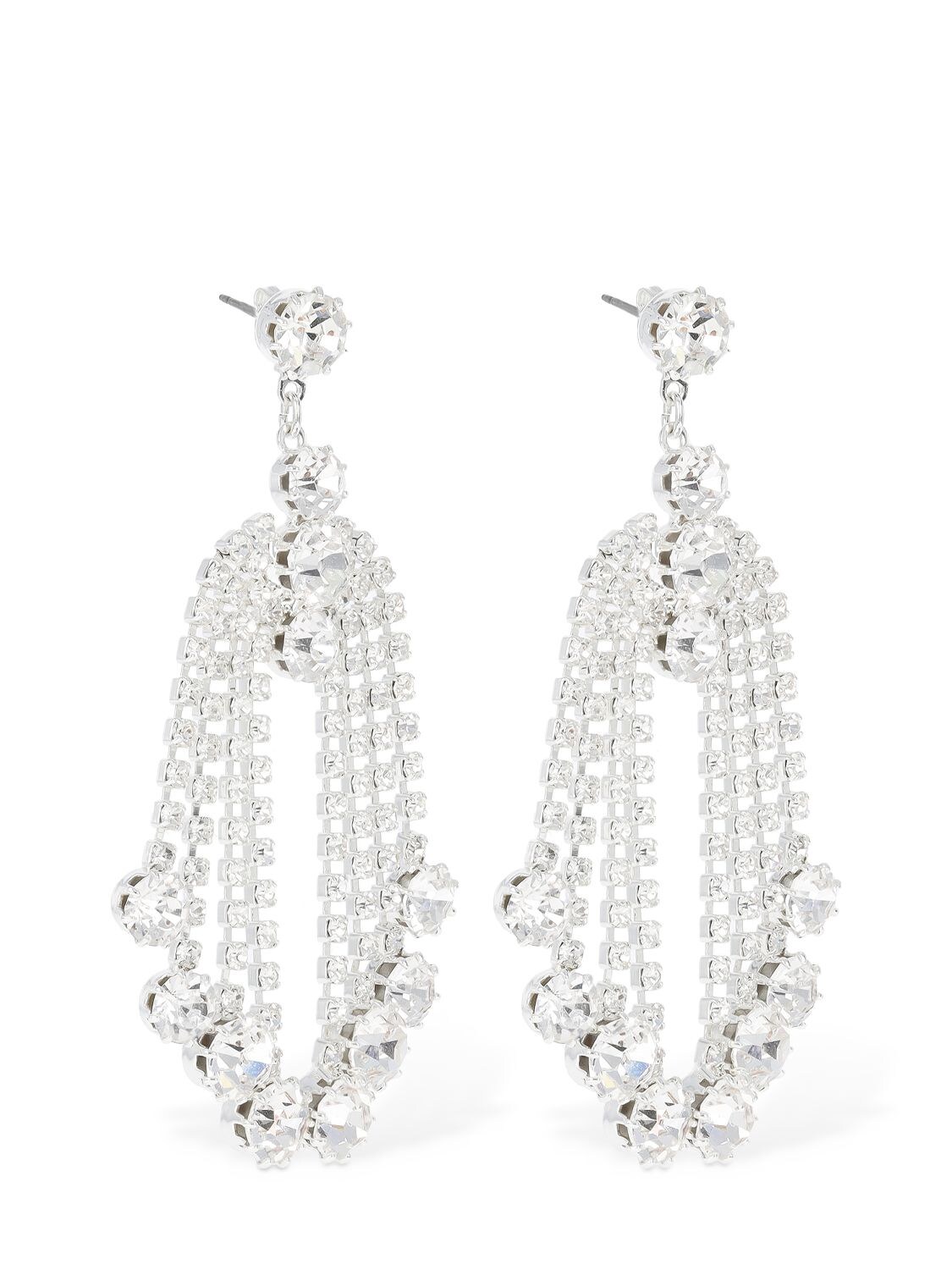 Shop Magda Butrym Crystal Cascade Drop Earrings In Silver