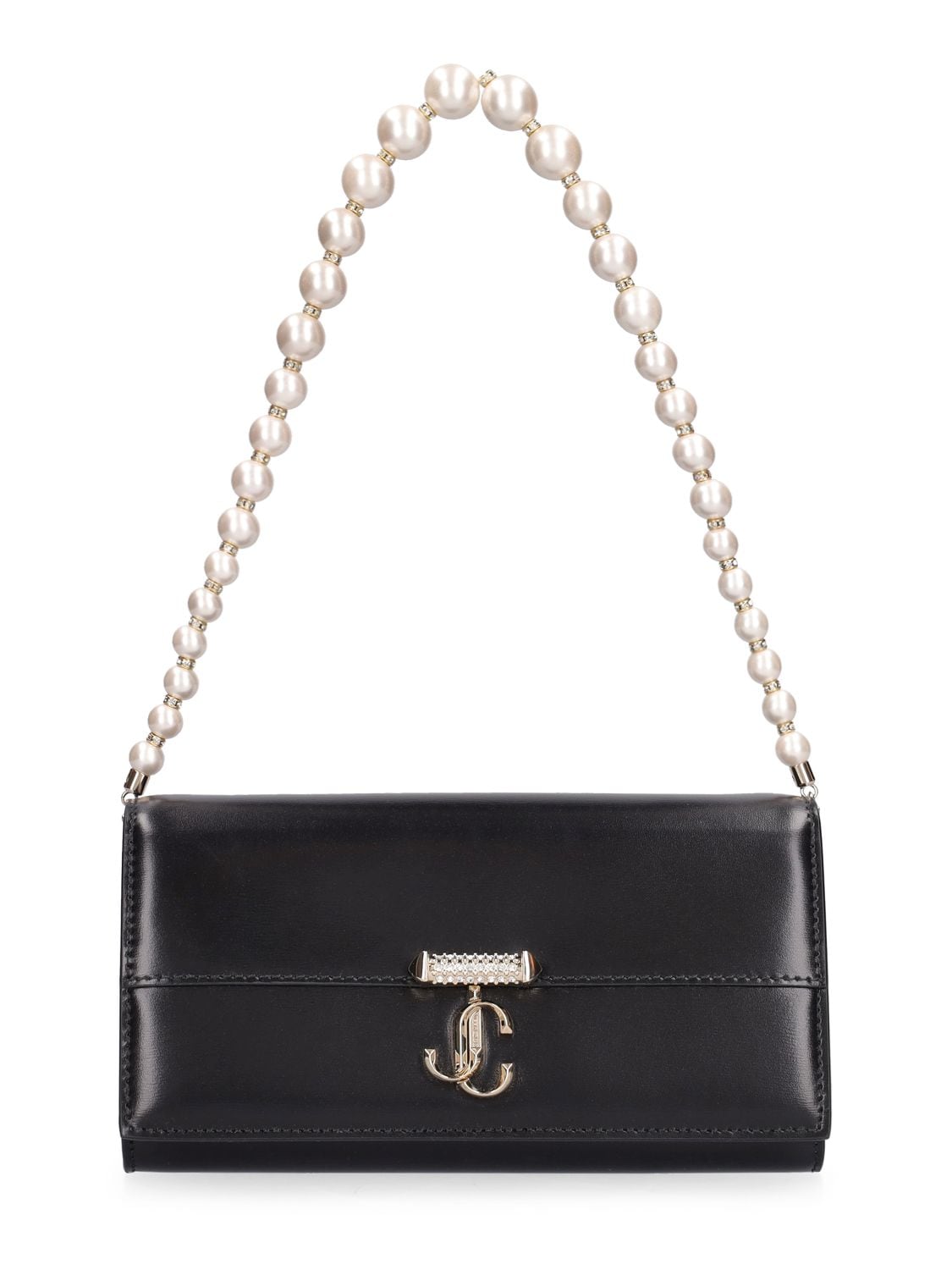 Jimmy Choo Calfskin Varenne Wallet-on-chain in Black