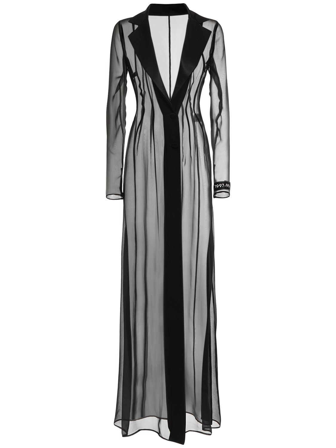 Dolce & Gabbana Sheer Silk Long Shirt Dress In Black