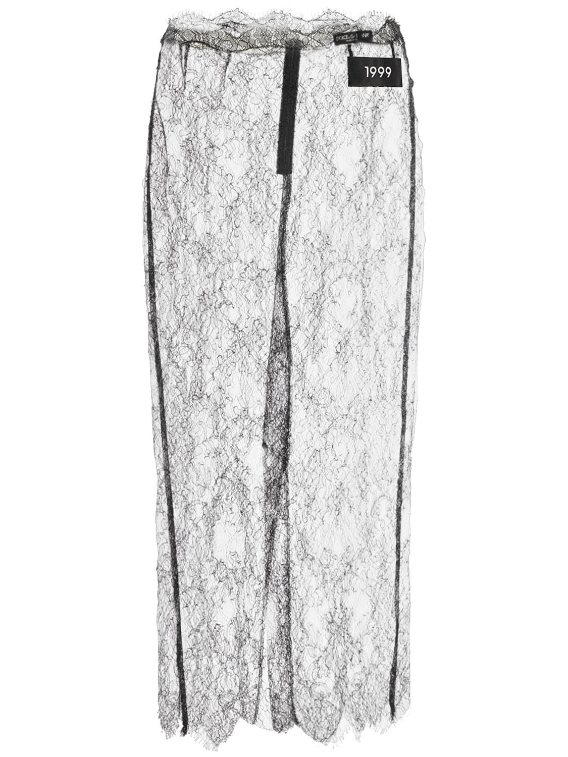 Image of Chantilly Fil Coupé Lace Midi Skirt