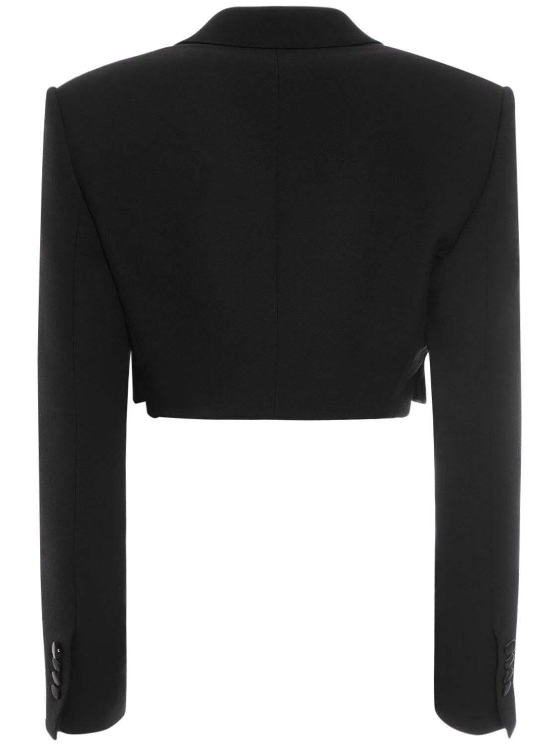 Shop Dolce & Gabbana Wool Blend Cropped Tuxedo Jacket In Black