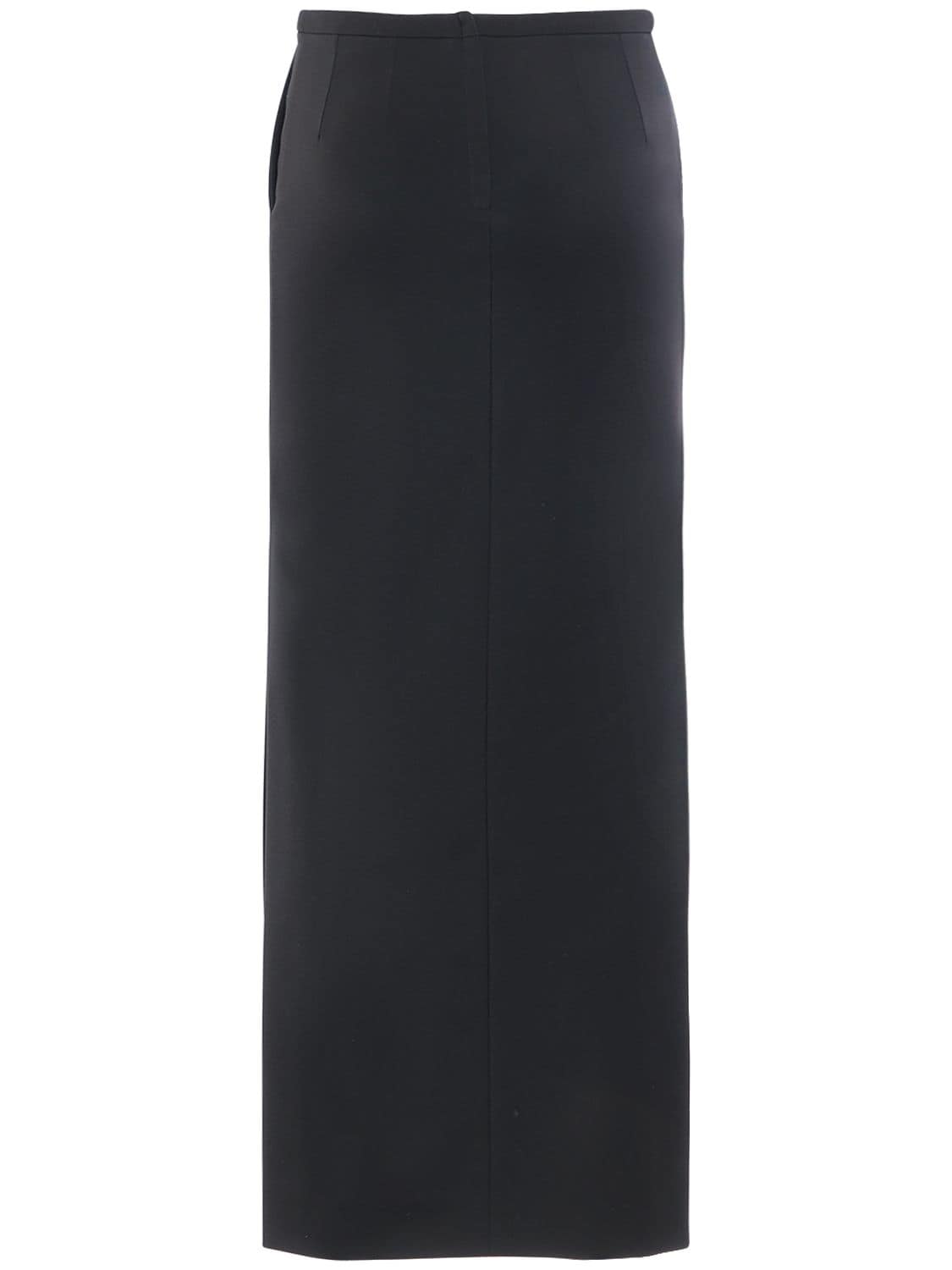 Shop Dolce & Gabbana Stretch Cady Pencil Midi Skirt In Black