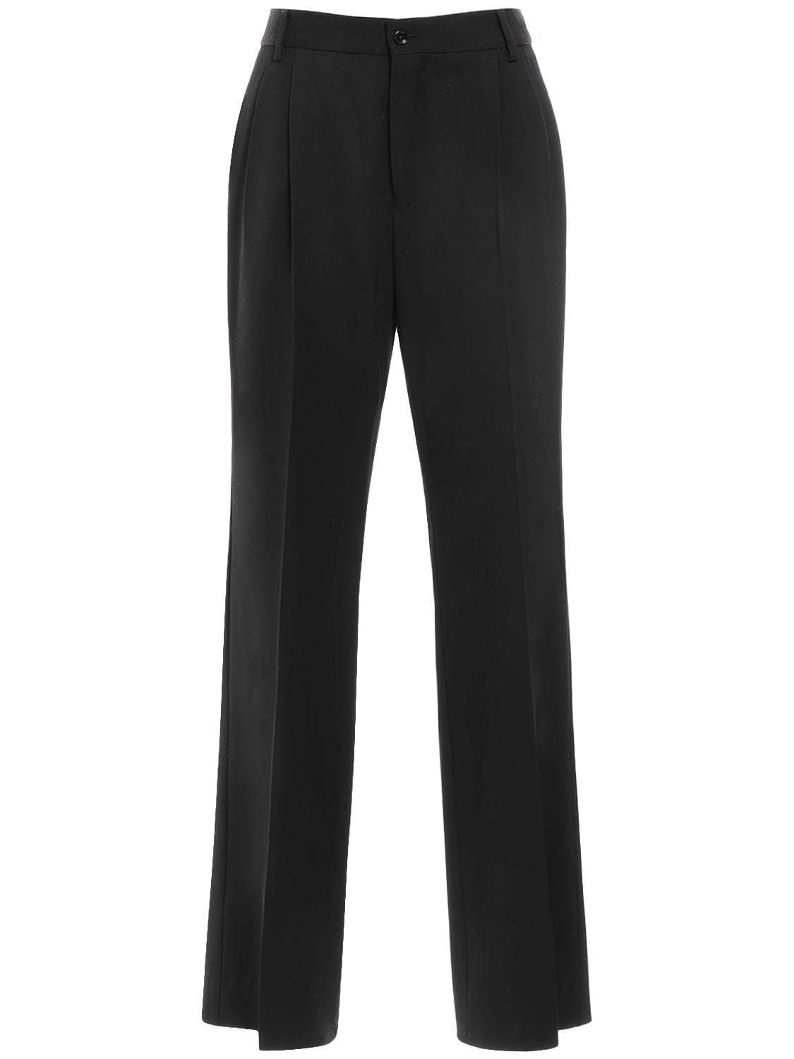 Dolce & Gabbana Stretch Wool High Waist Flared Trousers In Black