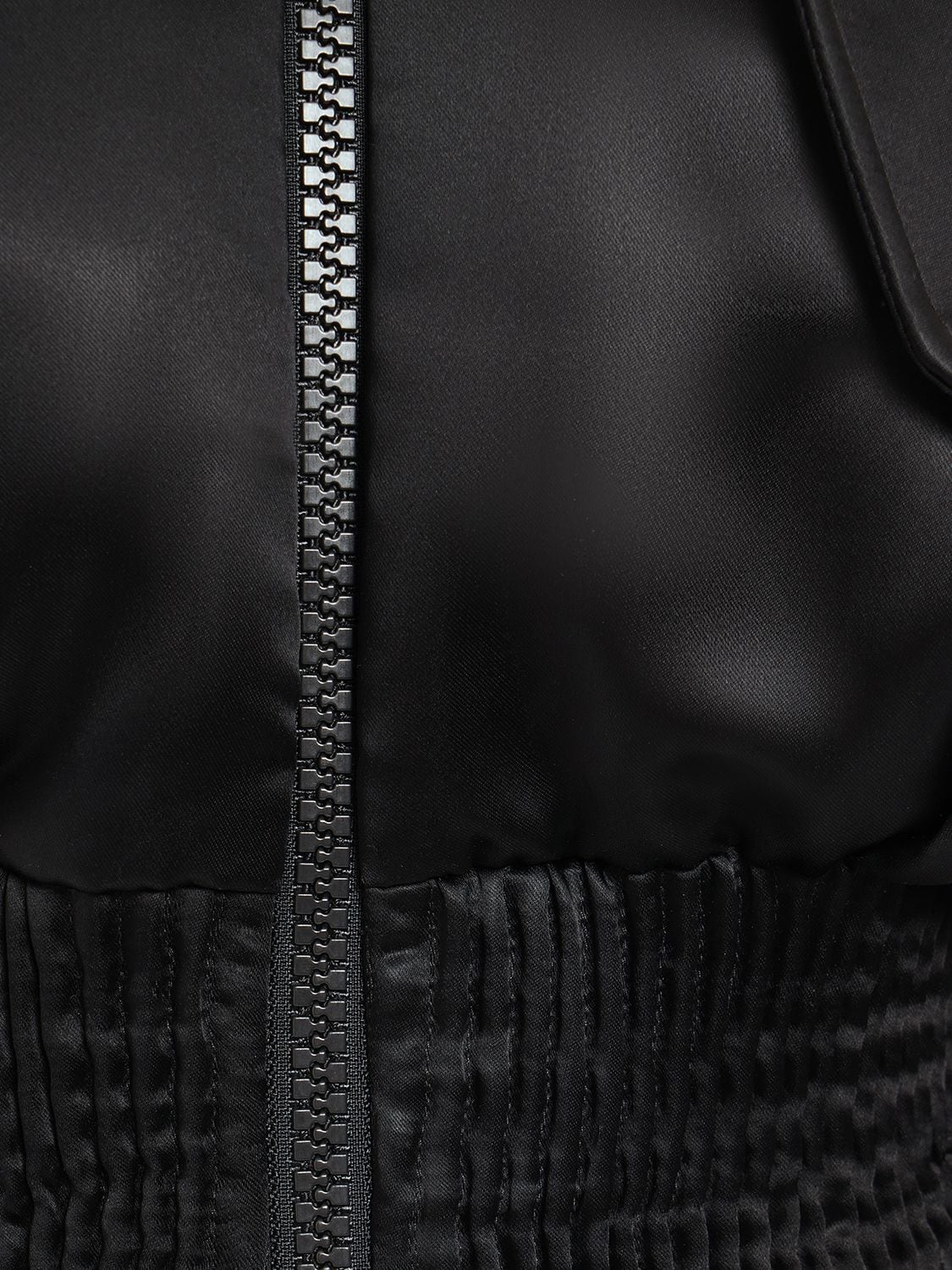 Shop Dolce & Gabbana Draped Satin Cropped Bomber Jacket In Black