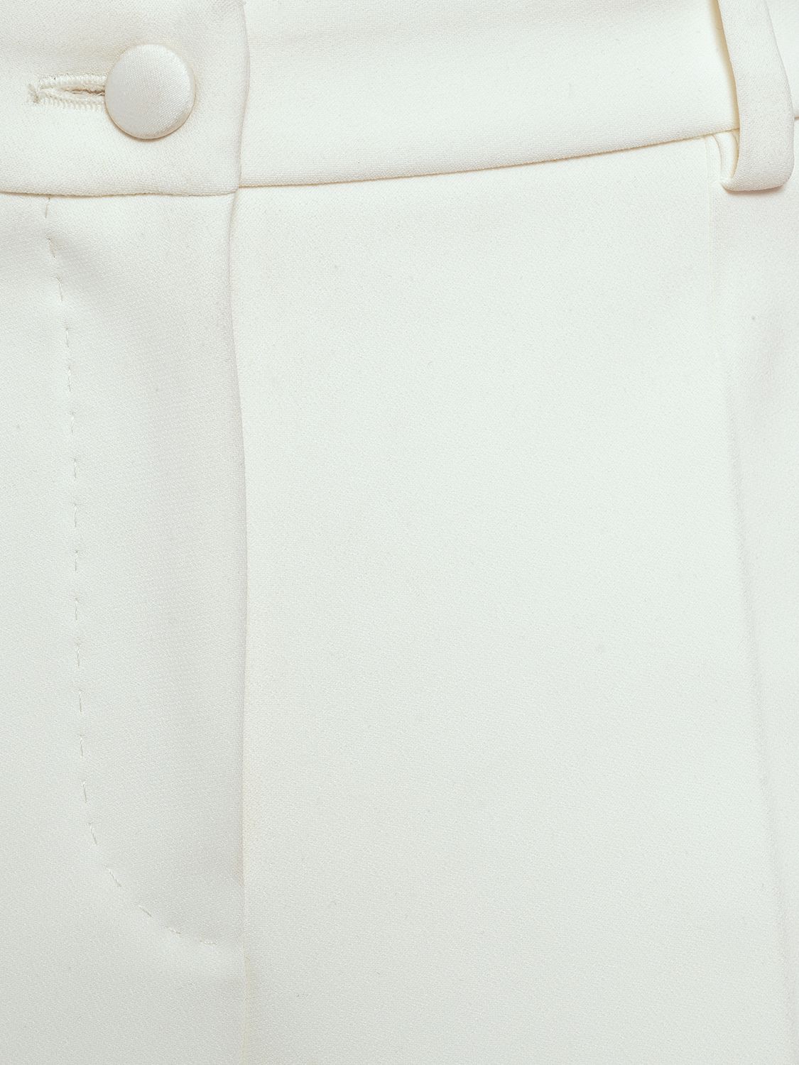 Shop Dolce & Gabbana Viscose Crepe Wide Leg Flared Pants In White