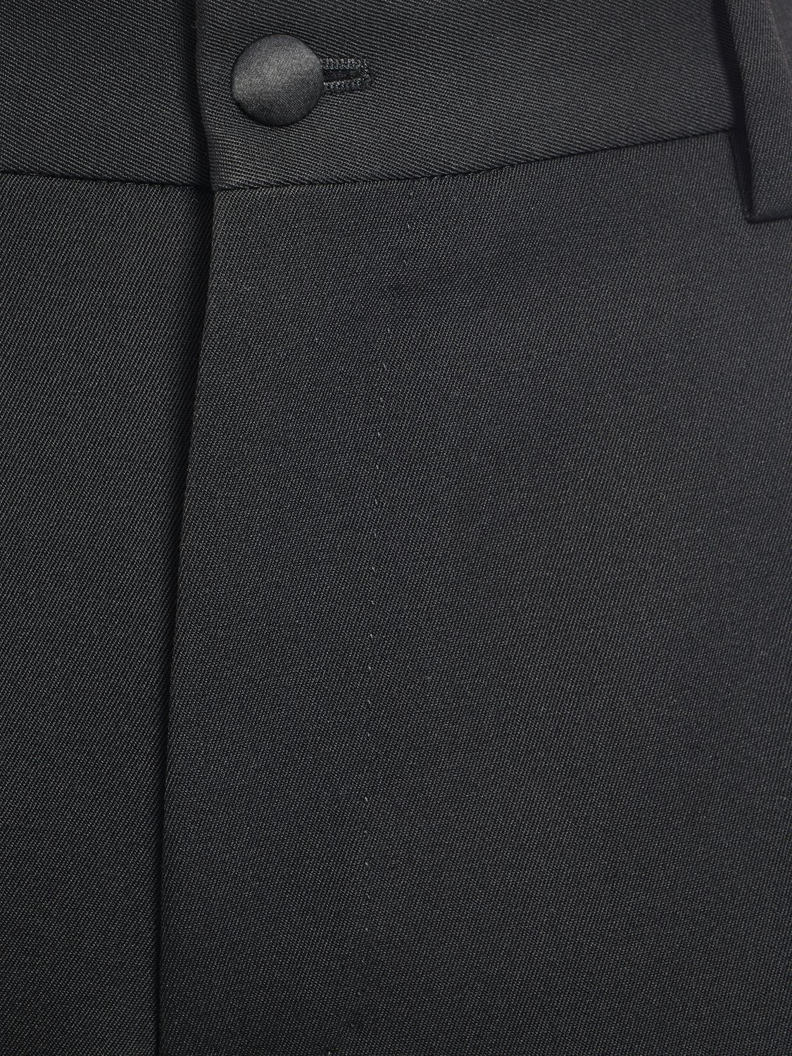 Shop Dolce & Gabbana High Waist Wool  Flared Pants In Black