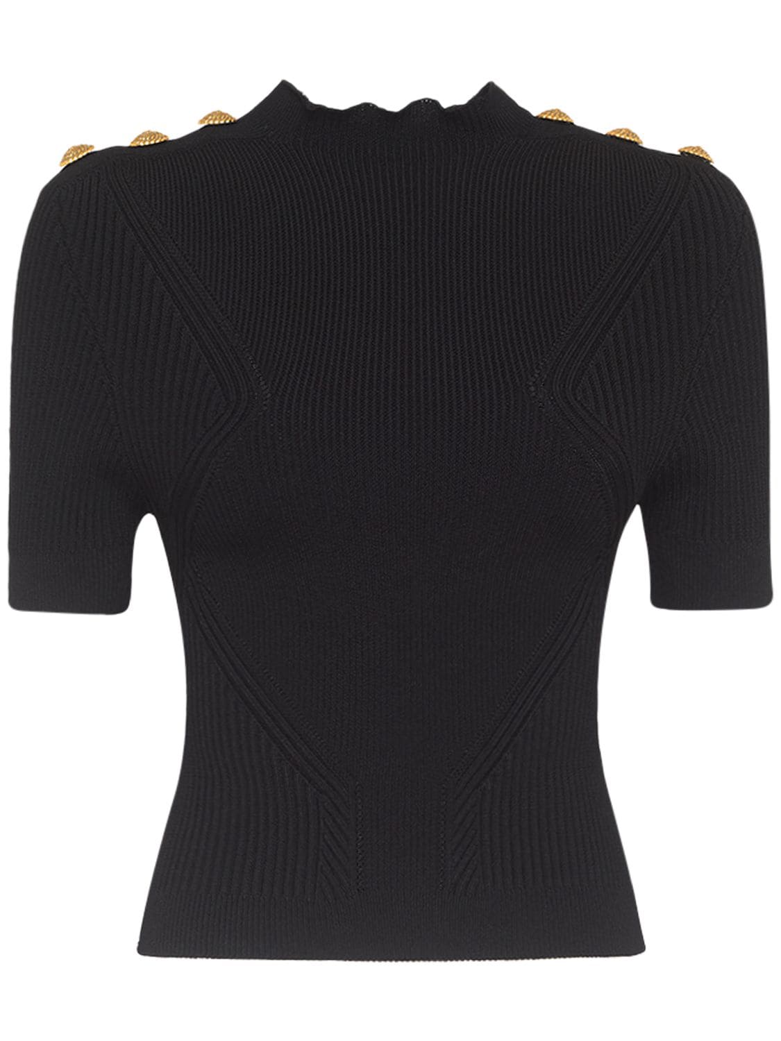 Ribbed Viscose Jersey Crop Top – WOMEN > CLOTHING > TOPS