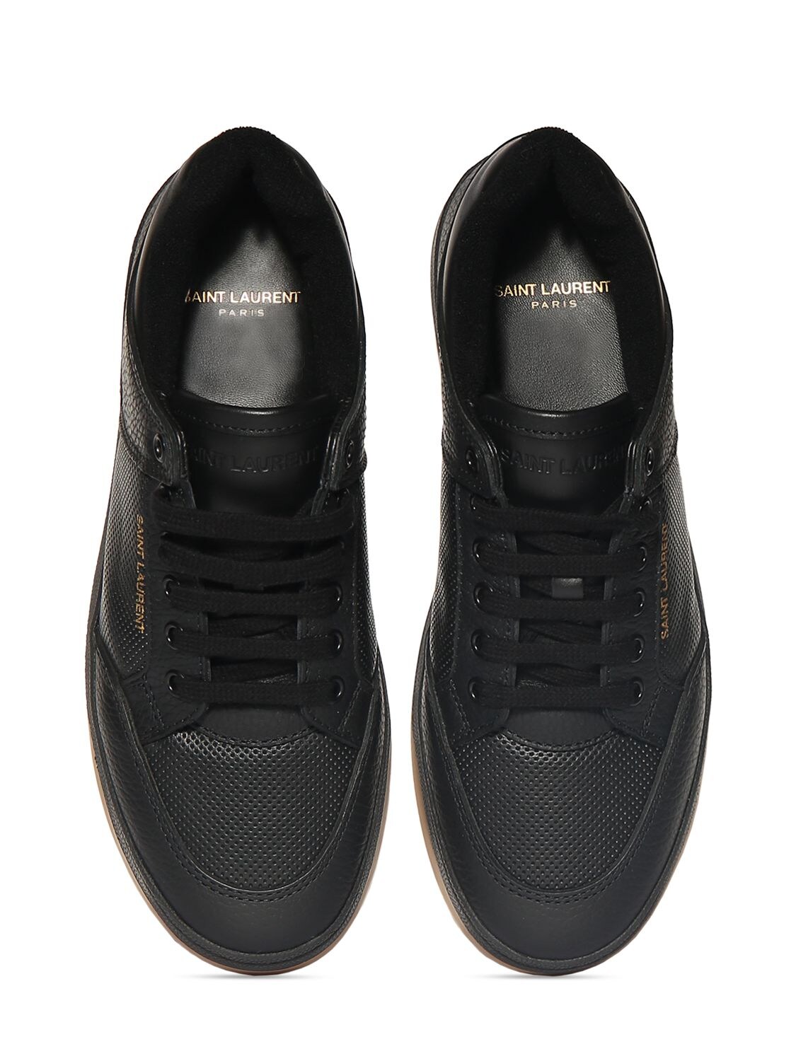 Shop Saint Laurent 20mm Sl61 Low Top Leather Sneakers In Black